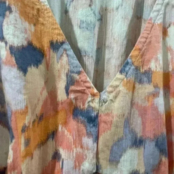 GAP Size XXL Contemporary Watercolor Print Flutter Sleeve Dress Dress - Picture 8 of 8